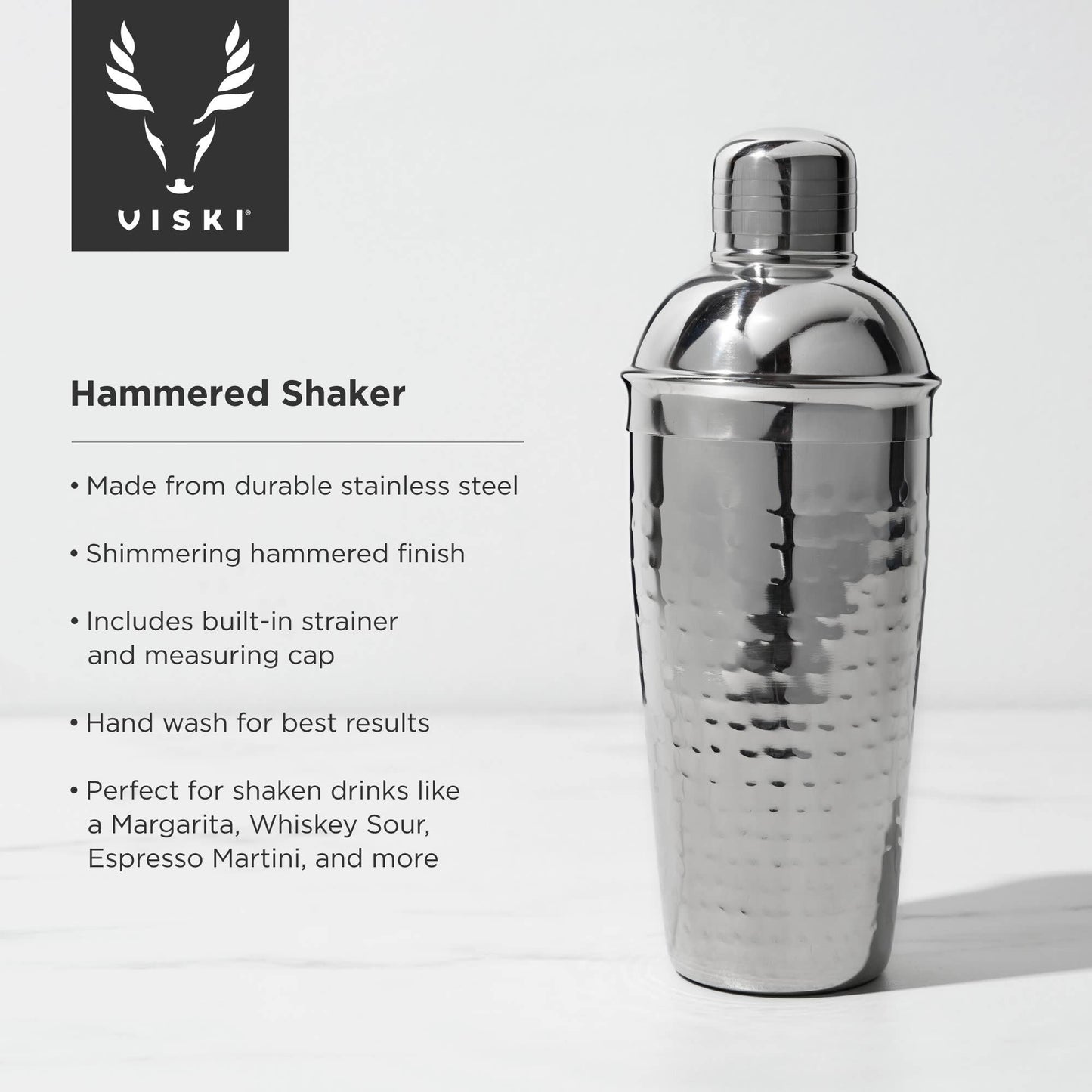 Irving™ Hammered Stainless Steel Cocktail Shaker