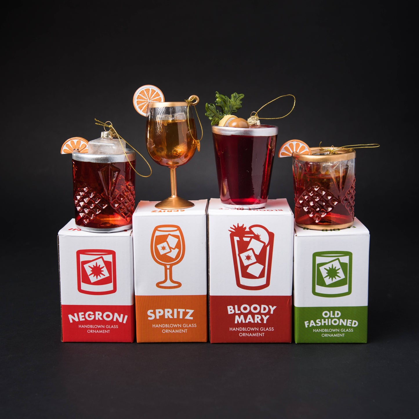Negroni Cocktail Christmas Ornament
