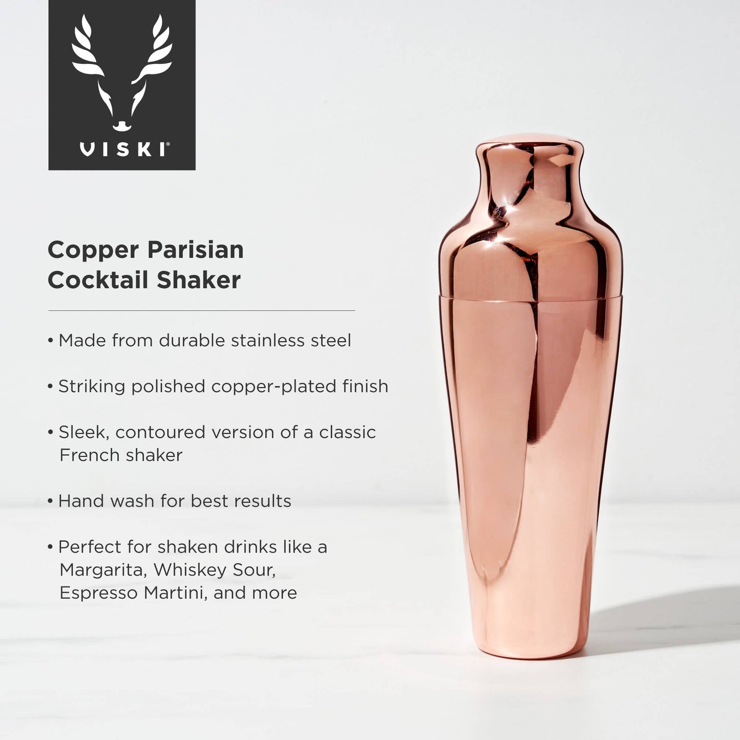 Summit™ Copper-Plated Parisian Cocktail Shaker