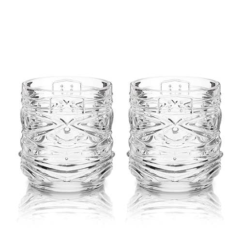 Pacific™ Stackable Crystal Tiki Cocktail Glasses: Set of 2