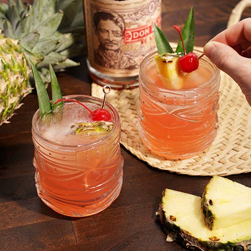 Pacific™ Stackable Crystal Tiki Cocktail Glasses - Set of 2