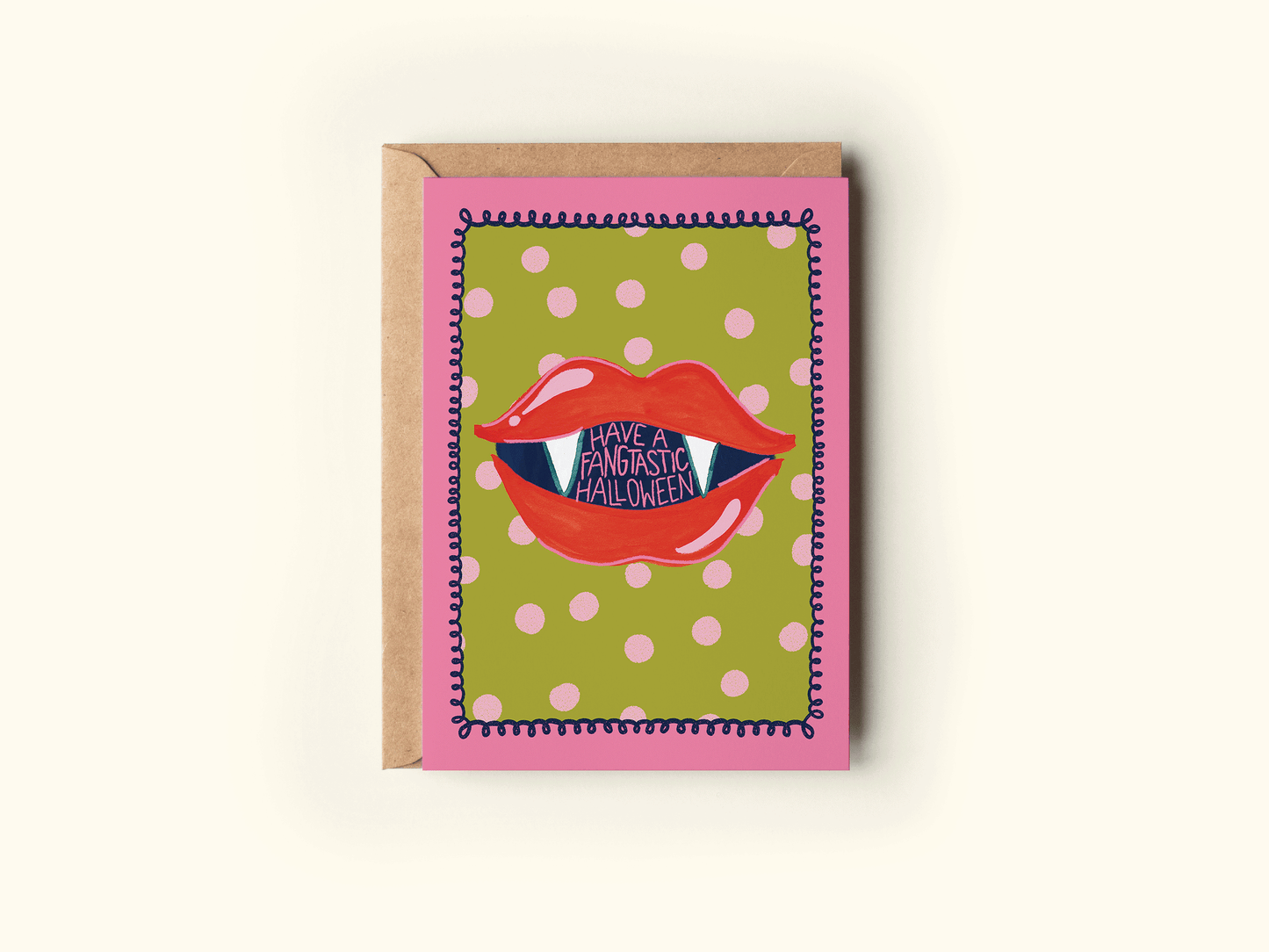 Have a Fang-Tastic Punny Lips Halloween Greeting Card