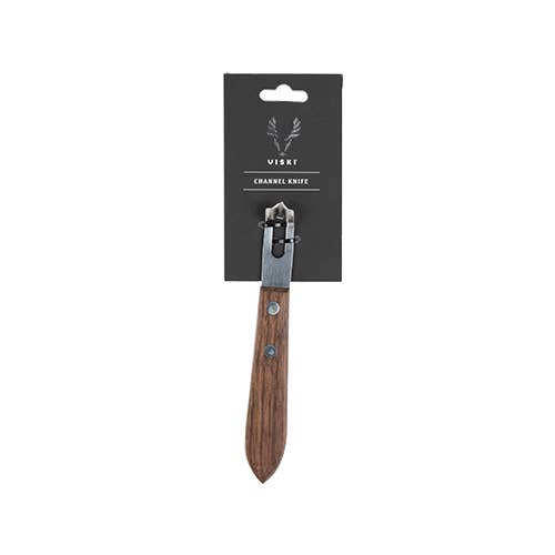 Viski Professional Channel Knife with Black Walnut Wood Handle