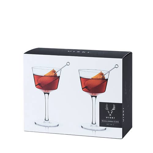 Raye™ Angled Crystal Nick & Nora Glasses: Set of 2