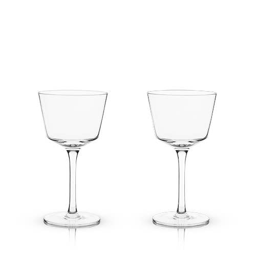 Raye™ Angled Crystal Nick & Nora Glasses: Set of 2
