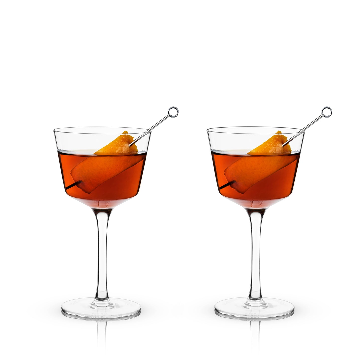 Raye™ Angled Crystal Nick & Nora Glasses: Set of 2