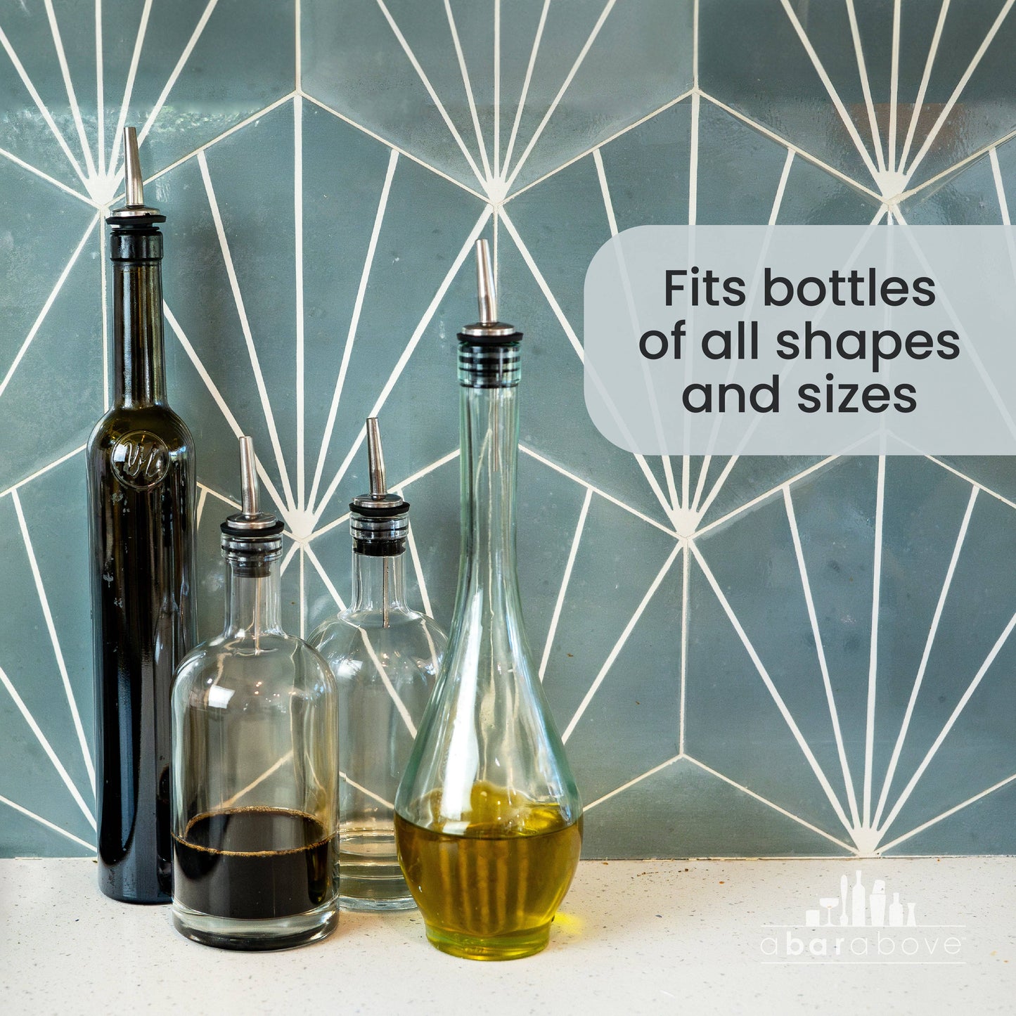 Pour Spouts - Set of 6 Bottle Pourers. Gold