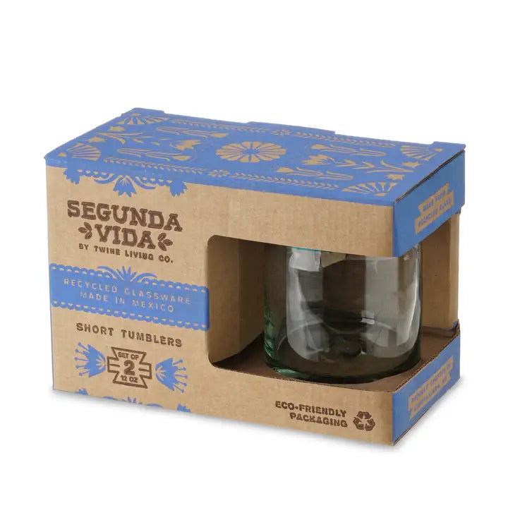 Segunda Vida Primavera Recycled Glass Tumblers: Set of 2