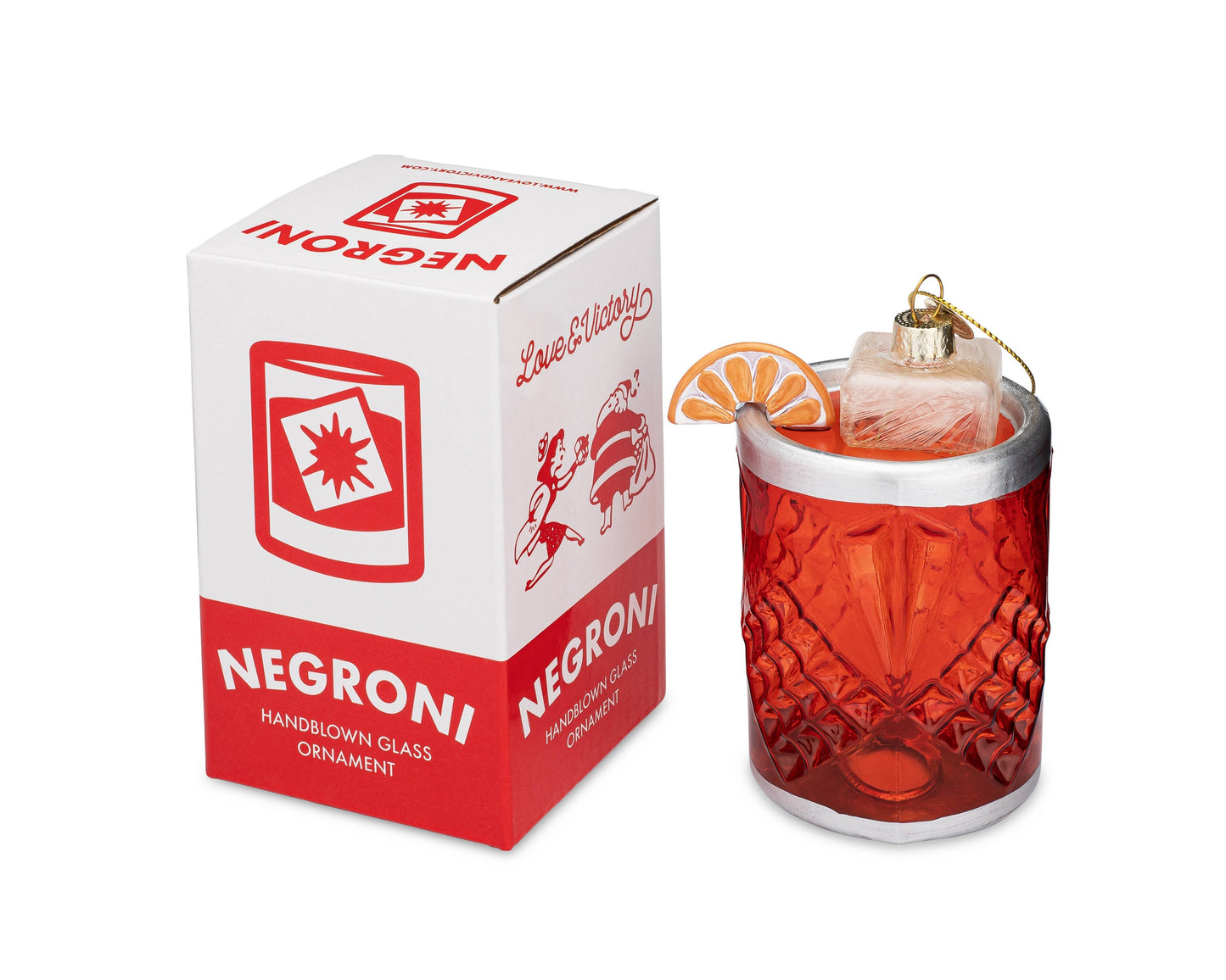 Negroni Cocktail Christmas Ornament