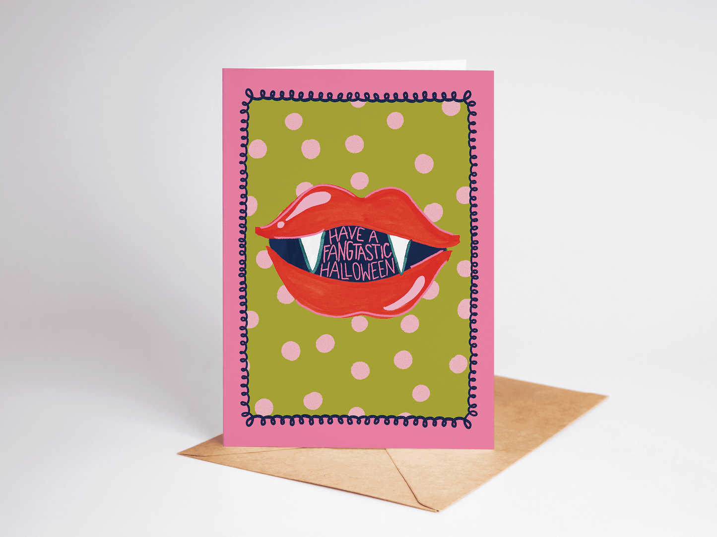 Have a Fang-Tastic Punny Lips Halloween Greeting Card