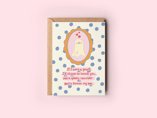 Forever My Boo Ghost Love Romance Halloween Greeting Card