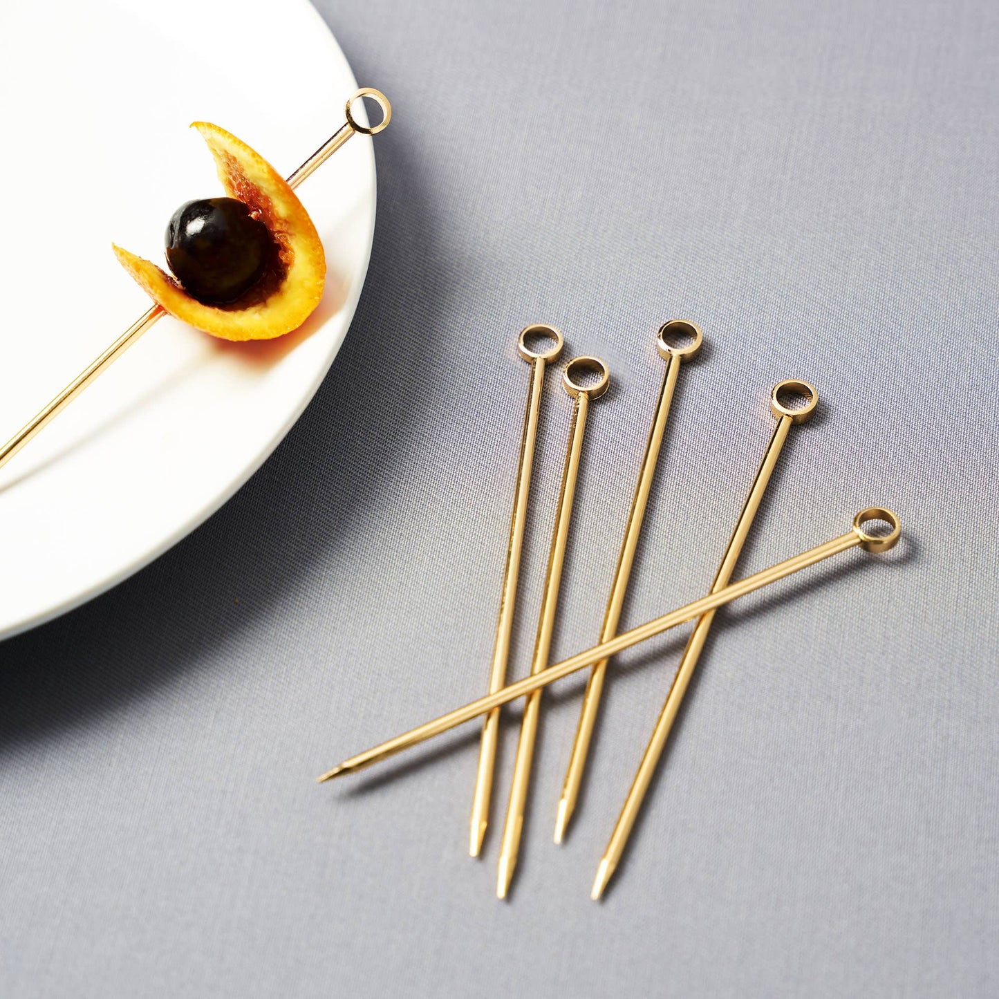 Belmont™ Reusable Gold-Plated Cocktail Picks: Set of 6