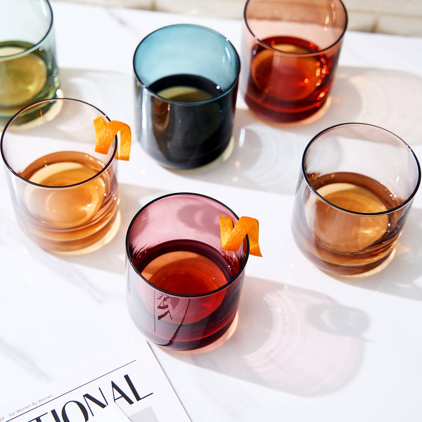 Khen Vintage Old-Fashioned Whiskey Glasses: Set of 6