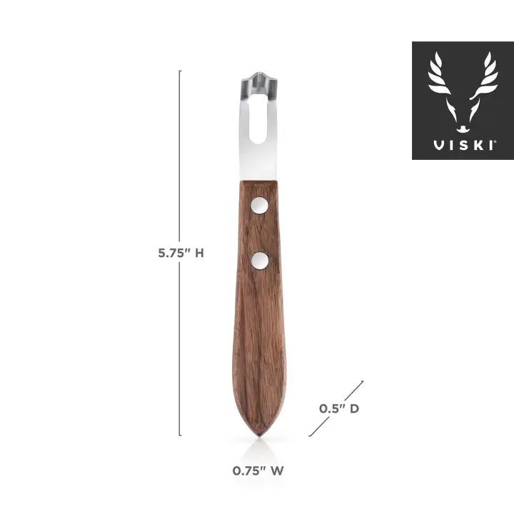 Viski Professional Channel Knife with Black Walnut Wood Handle