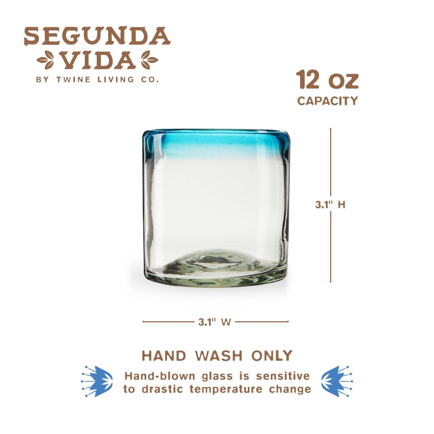 Segunda Vida Primavera Recycled Glass Tumblers: Set of 2