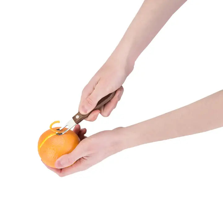 Viski Professional Channel Knife with Black Walnut Wood Handle