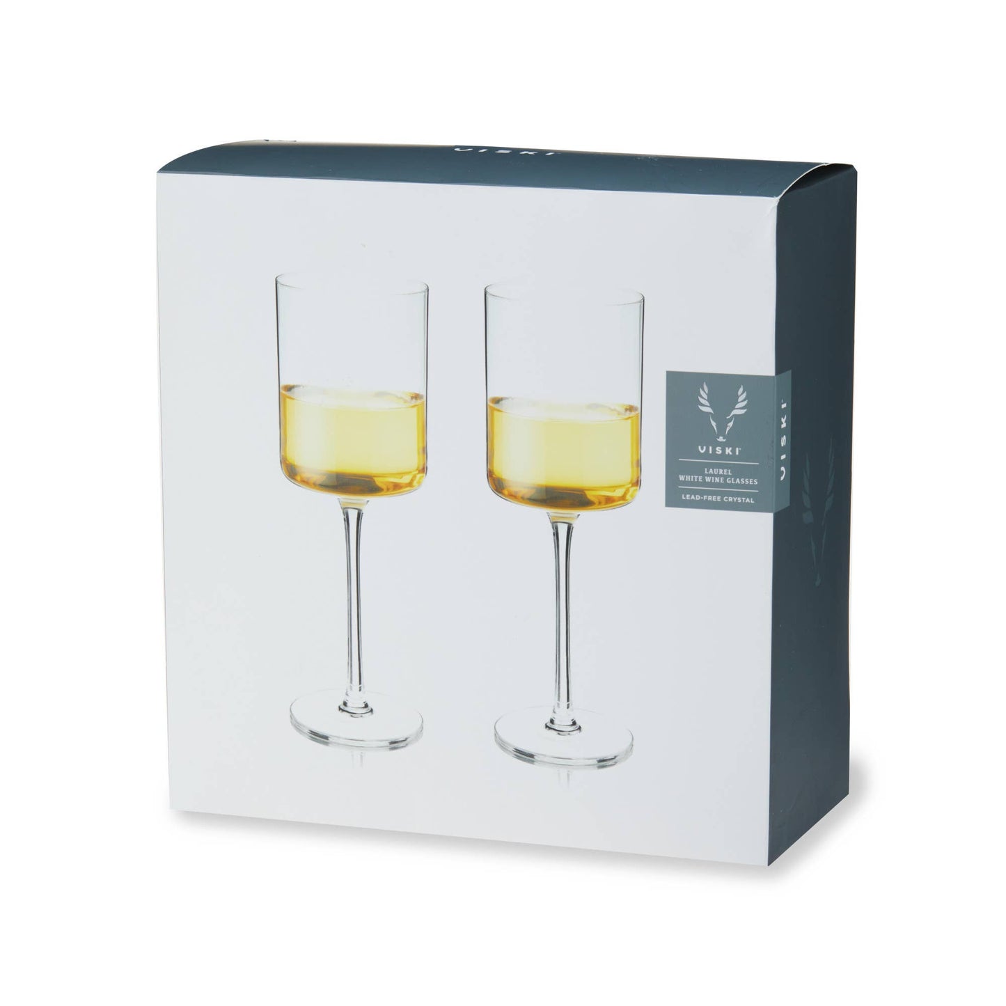 Laurel Crystal White Wine Glasses: Set of 2