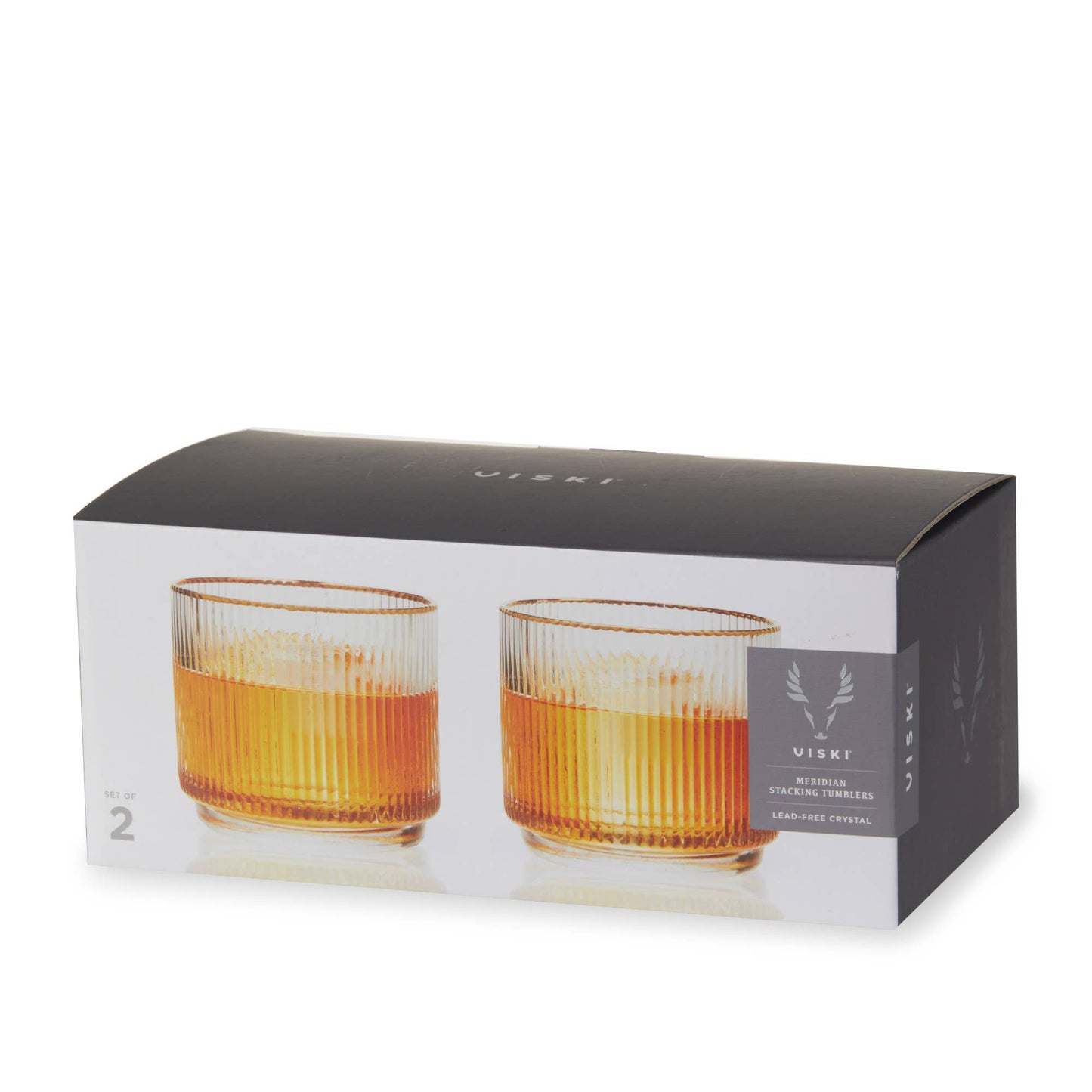 Meridian Crystal Gold Rimmed Lowball Tumblers: Set of 2