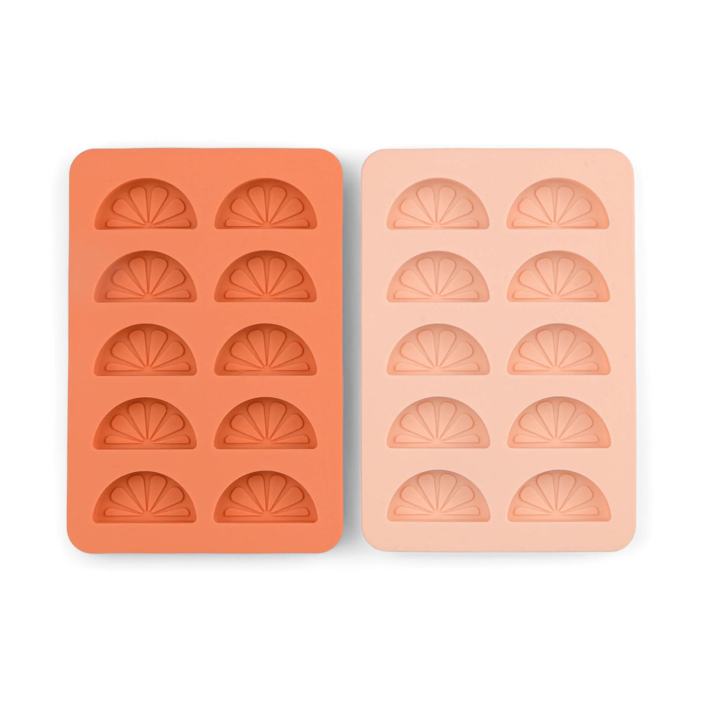 The Dotty Citrus Wedge Orange & Blush Pink Ice Trays: Set of 2
