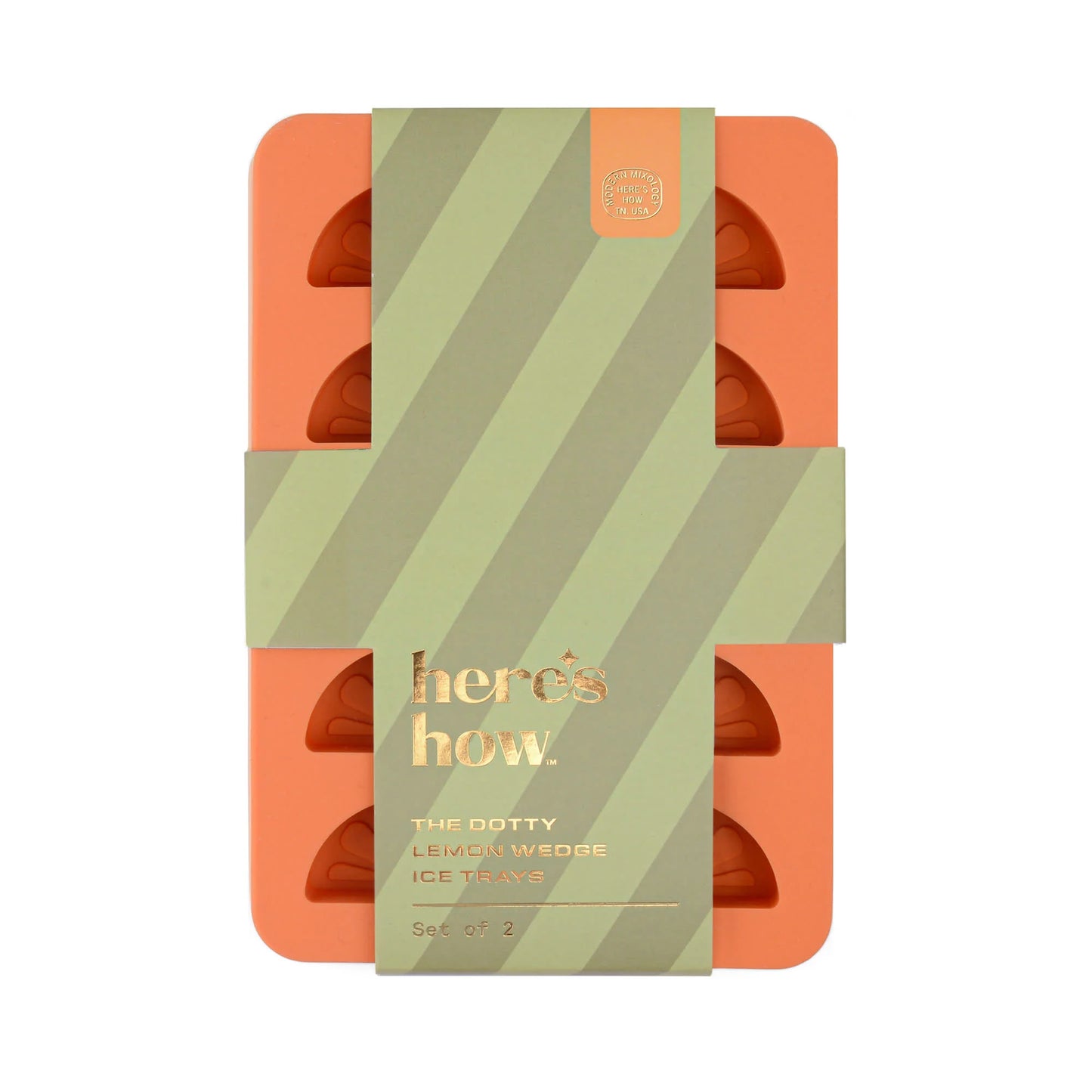 The Dotty Citrus Wedge Orange & Blush Pink Ice Trays: Set of 2