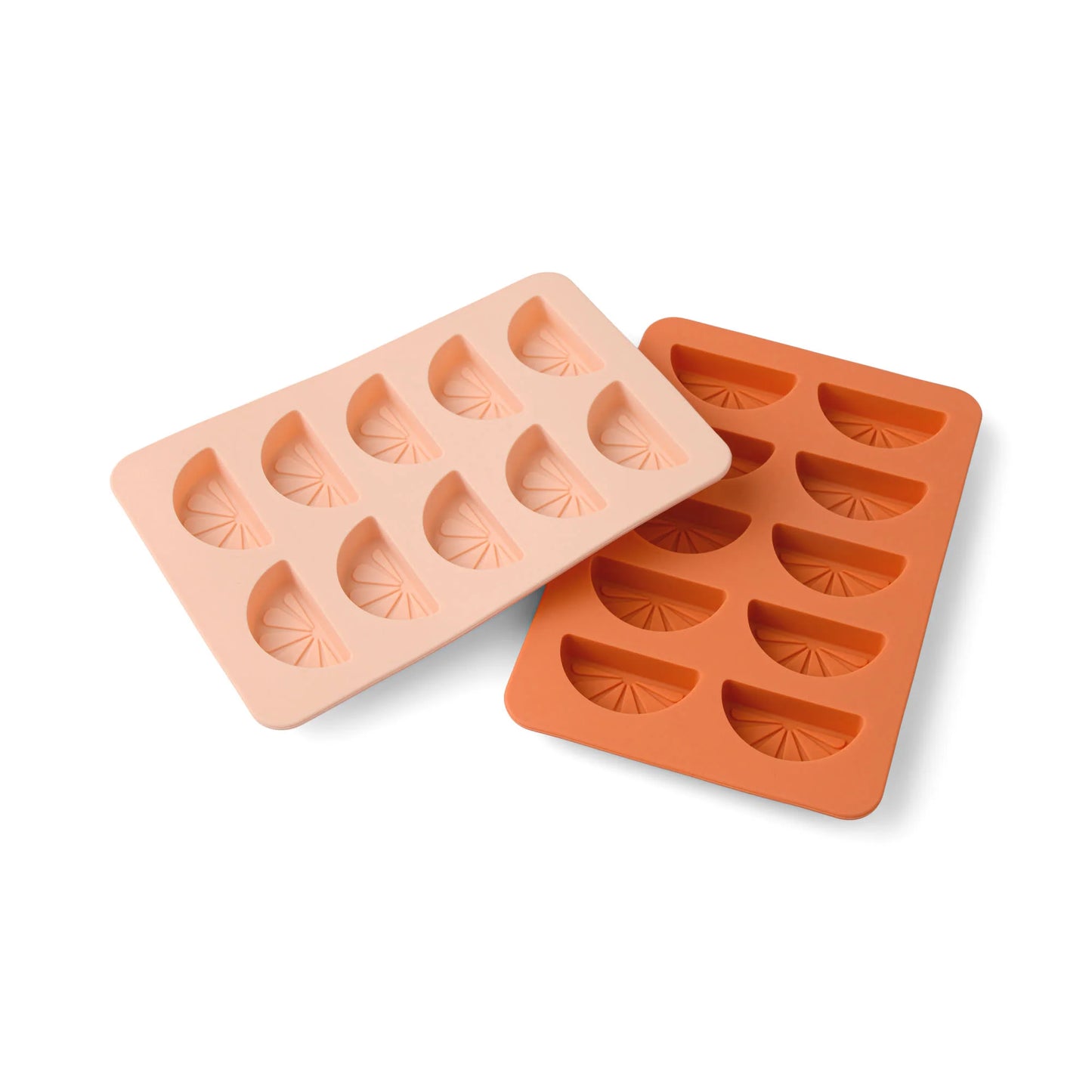 The Dotty Citrus Wedge Orange & Blush Pink Ice Trays: Set of 2