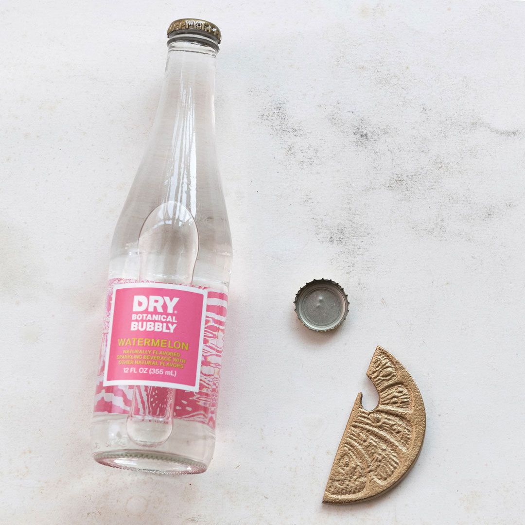 Lemon Shaped Bottle Opener with Antique Gold Finish