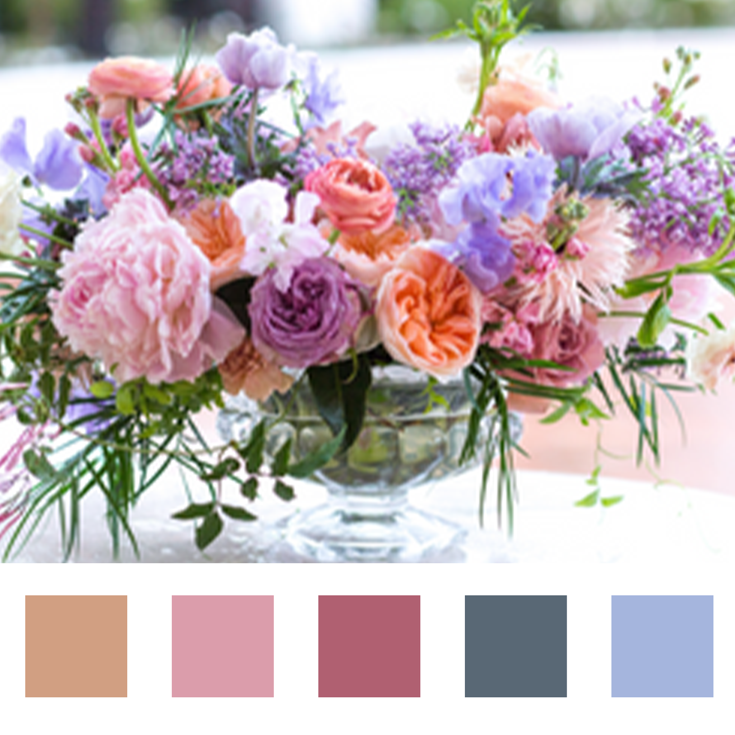 The May Flowers Colored Round Wine Glasses: Set of 5
