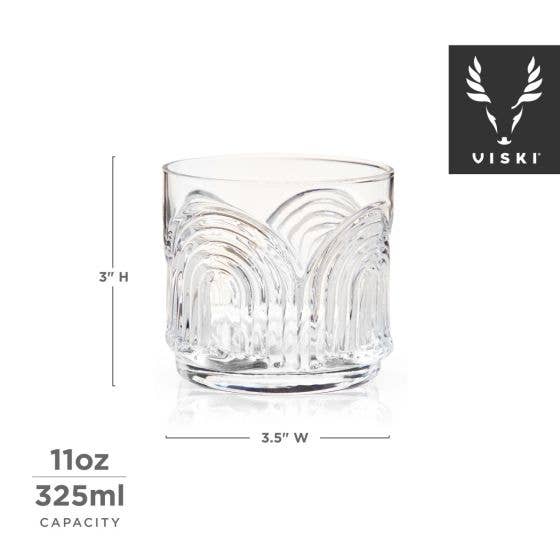 Deco Beau Crystal Lowball Tumblers: Set of 4