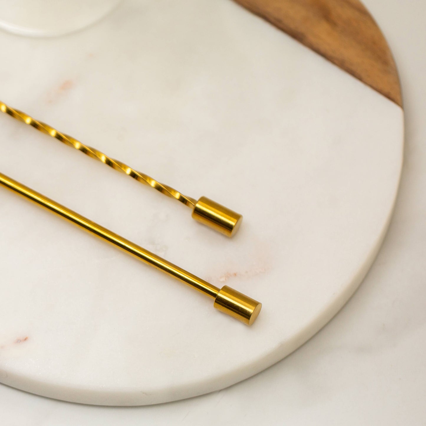 Bar Spoons Gold (Combo Set of 2, 1 Spiral & 1 Smooth Handle)