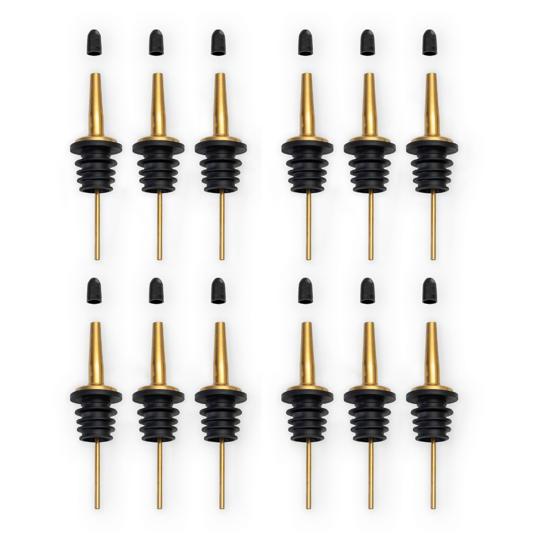Pour Spouts - Set of 6 Bottle Pourers. Gold