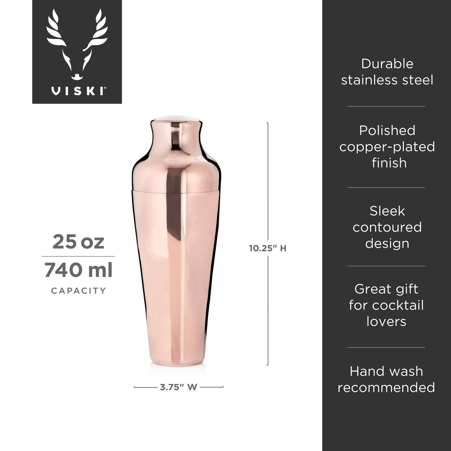 Summit™ Copper-Plated Parisian Cocktail Shaker