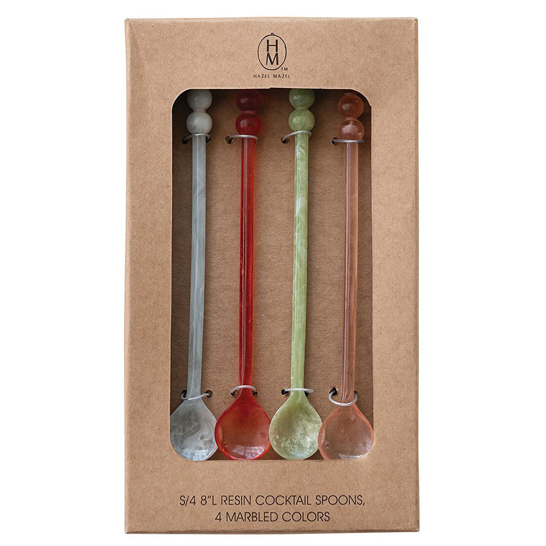 Resin Cocktail Barspoon: Set of 4