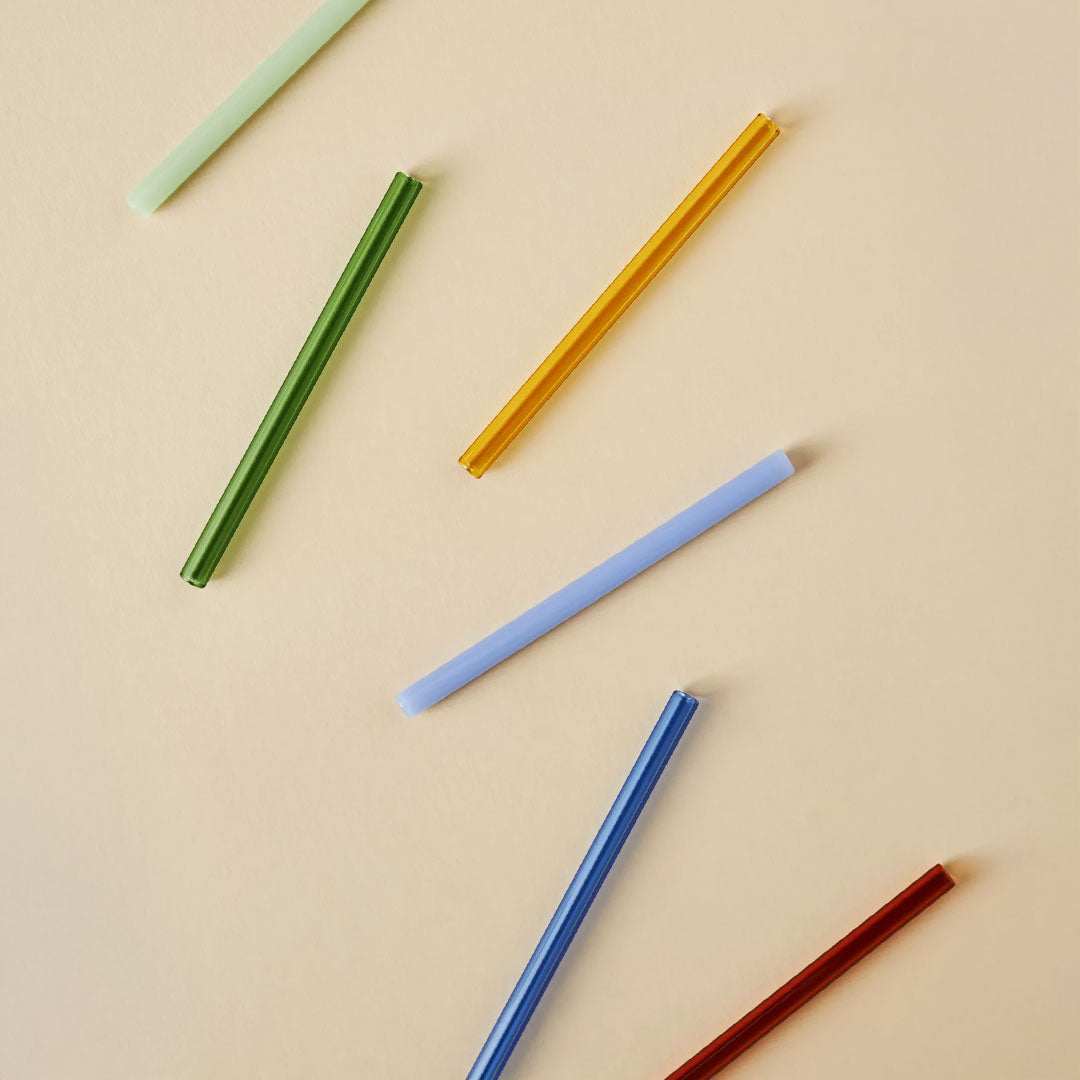 Whistler Colored Glass Straws: Set of 6