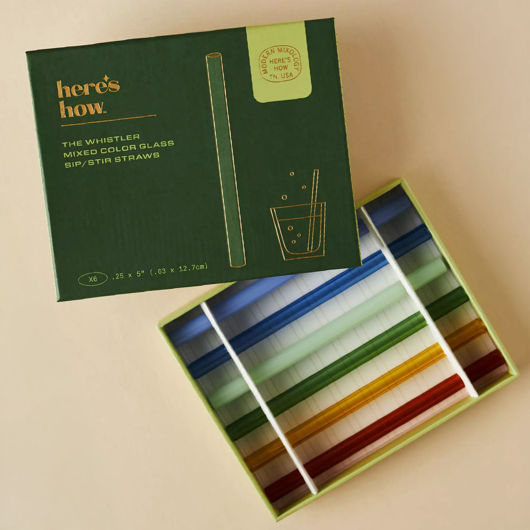 Whistler Colored Glass Straws: Set of 6