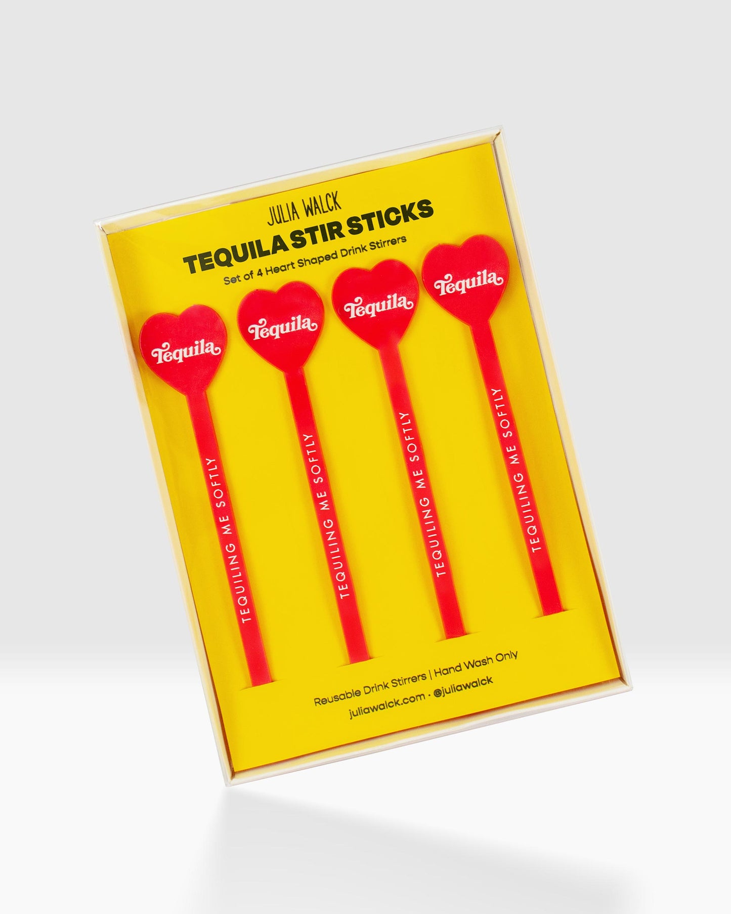 Heart Shaped Tequila Stir Sticks: Set of 4