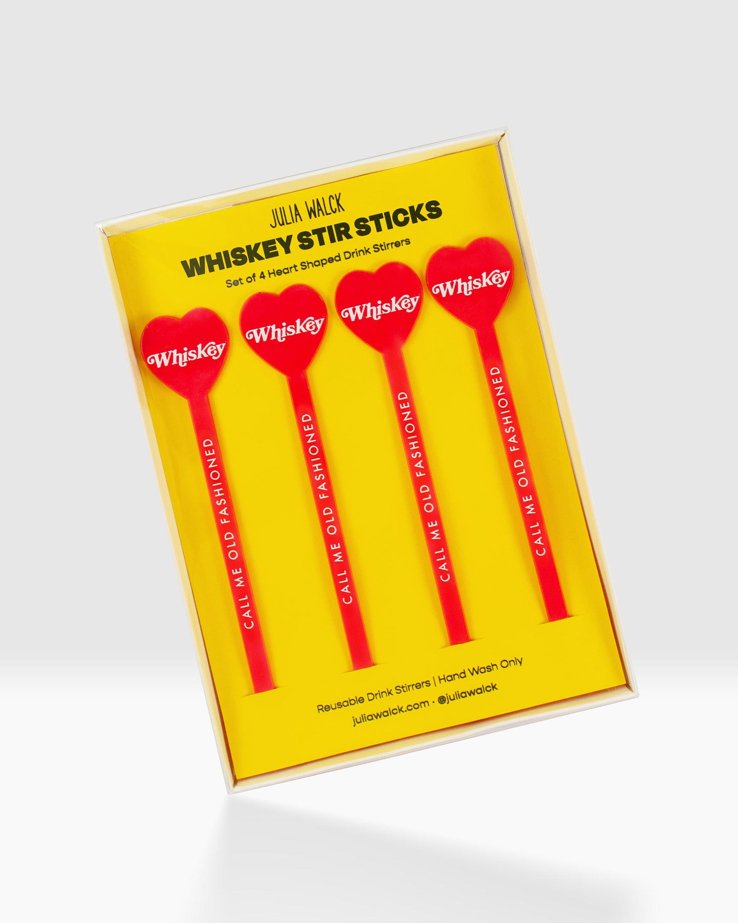 Heart Shaped Whiskey Stir Sticks: Set of 4