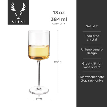 Laurel Crystal White Wine Glasses: Set of 2