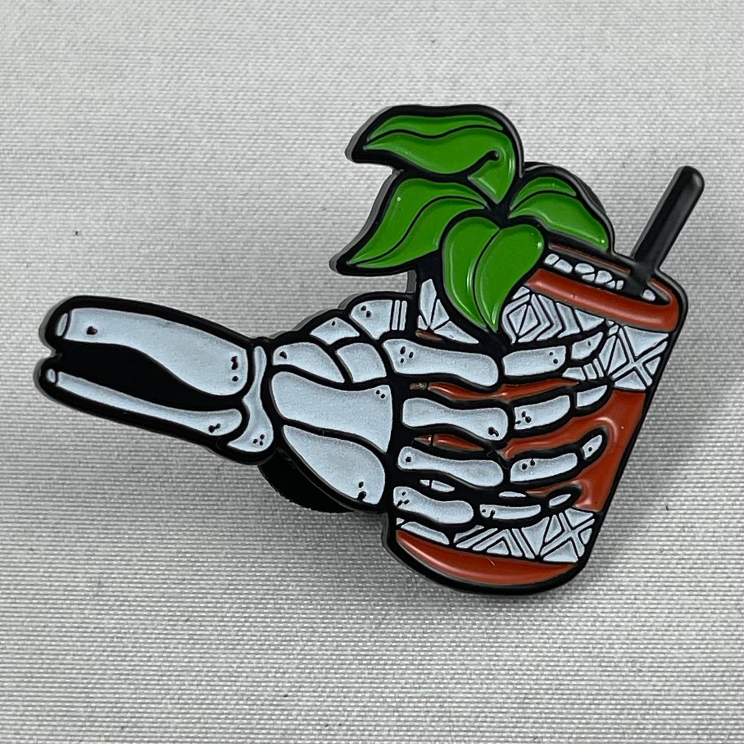 MAI TAI’D TIL HE DIED Skeleton Glow in the Dark Soft Enamel Pin