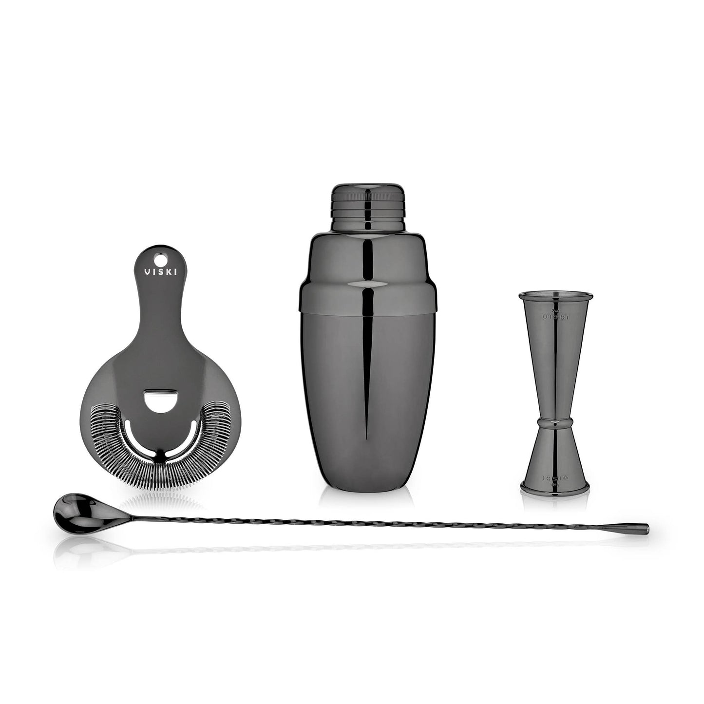 Warren™ Gunmetal-Plated Mixologist Barware Set: Set of 4