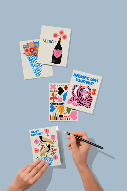 Sending Love Pink Tiger Greeting Card