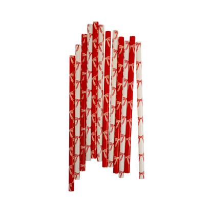 Christmas Bows Reusable Straws