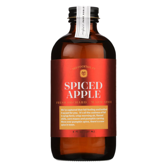 Spiced Apple liquor bottle with a red label on a white background