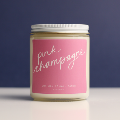 Pink Champagne Candle