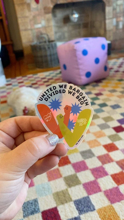 United We Bargain Holographic Sticker