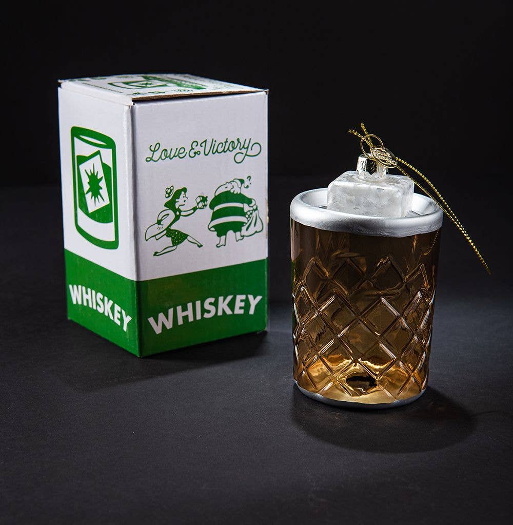 Whiskey On the Rocks Cocktail Christmas Ornament