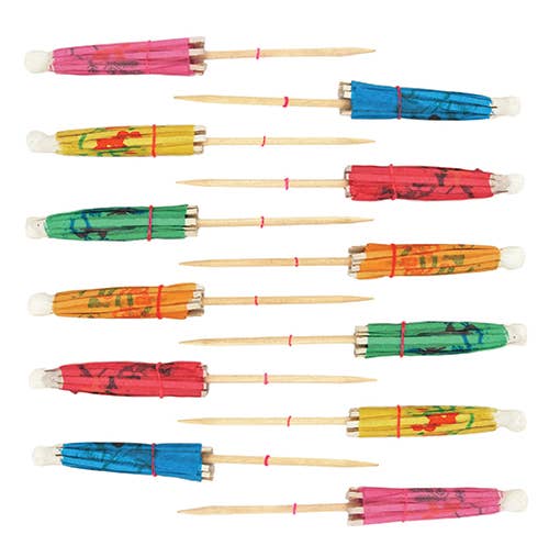 Party Disposable Wood Umbrella Cocktail Picks