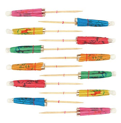 Party Disposable Wood Umbrella Cocktail Picks