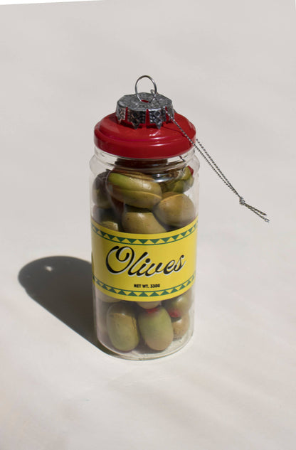 Jar of Olives Cocktail Garnish Christmas Ornament