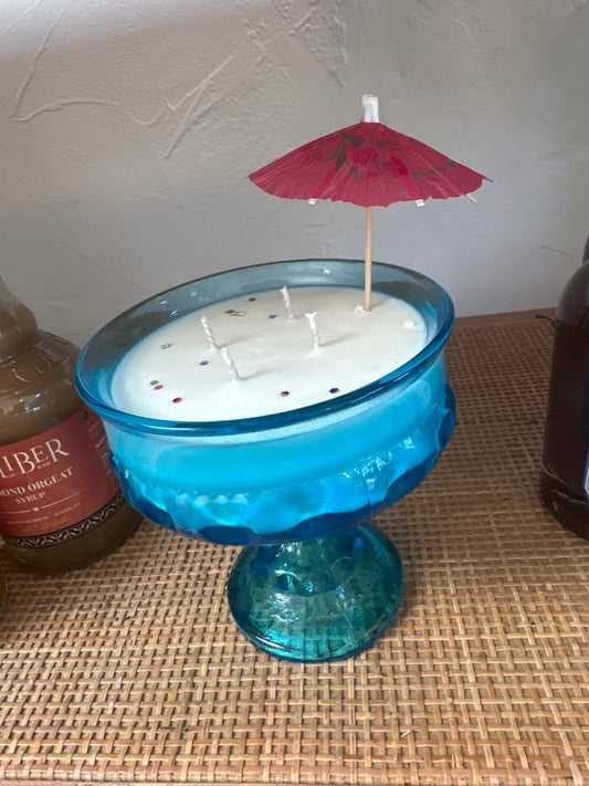 Funky Candle: Tiki Punch Blue Stemmed