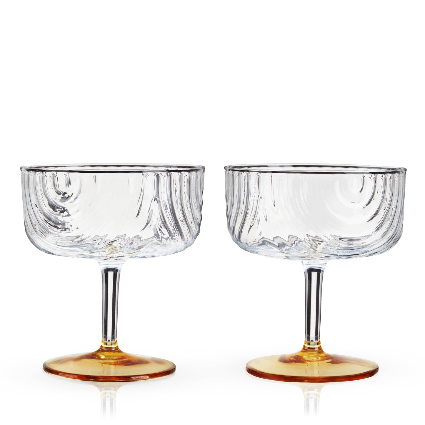 Deco Gatsby Gold-Plated Glass Coupes: Set of 2